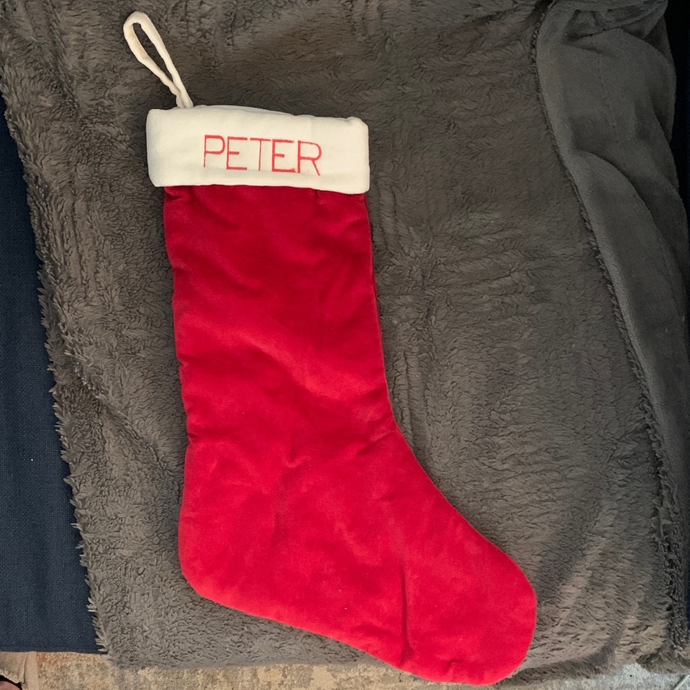 West Elm Red and White Holiday Stocking